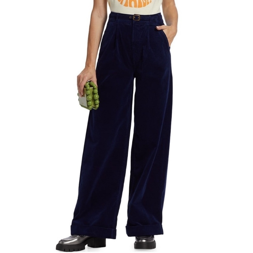 Mother The Big-League Prep Cuff Heel Corduroy Wide Leg Pants Sz 28